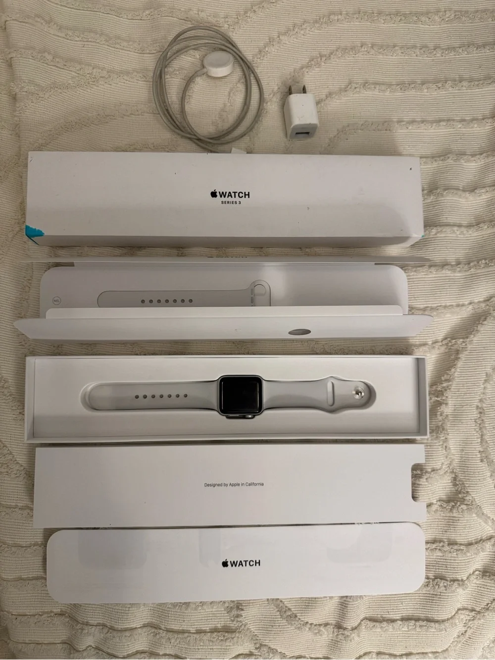 Apple Silver Smartwatch with White Sport Band